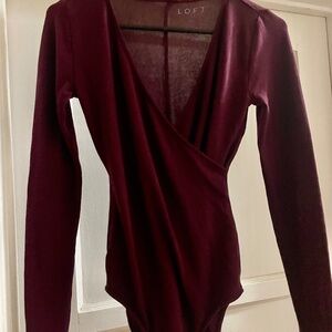 Maroon Long Sleeve Bodysuit